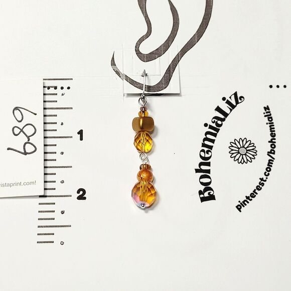 NEW BOHEMIALIZ earrings 689gldn#mfs Czech golden dangle earrings fairy earrings - Picture 5 of 6